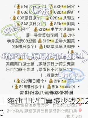 上海迪士尼门票多少钱2020