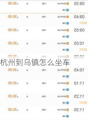 杭州到乌镇怎么坐车