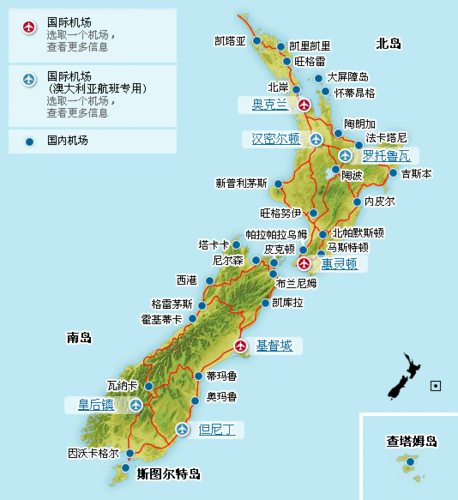 新西兰旅游地图