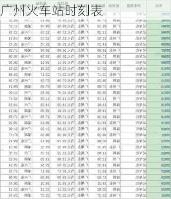 广州火车站时刻表