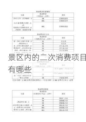 景区内的二次消费项目有哪些