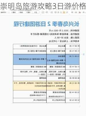 崇明岛旅游攻略3日游价格