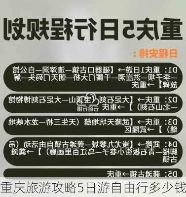 重庆旅游攻略5日游自由行多少钱