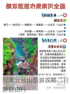 河南云台山旅游攻略二日游自由行