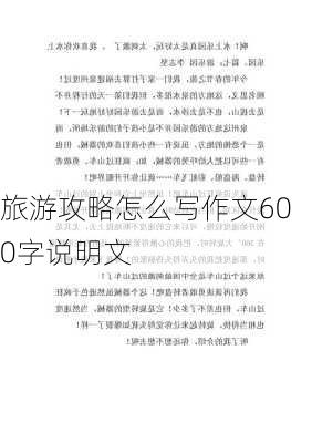 旅游攻略怎么写作文600字说明文