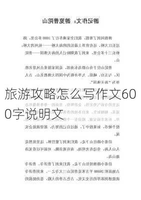 旅游攻略怎么写作文600字说明文