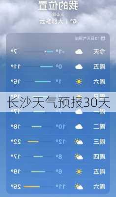 长沙天气预报30天