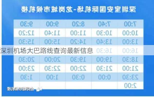 深圳机场大巴路线查询最新信息