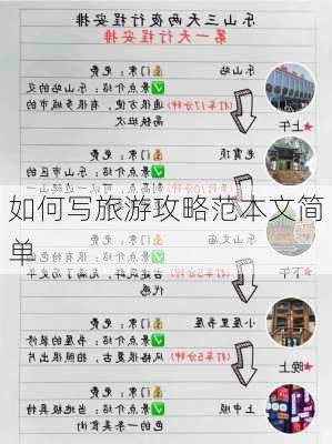 如何写旅游攻略范本文简单