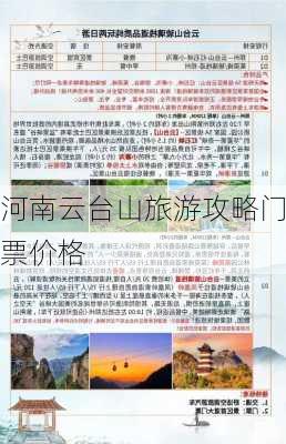 河南云台山旅游攻略门票价格