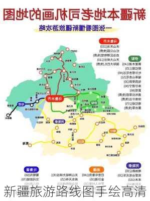 新疆旅游路线图手绘高清