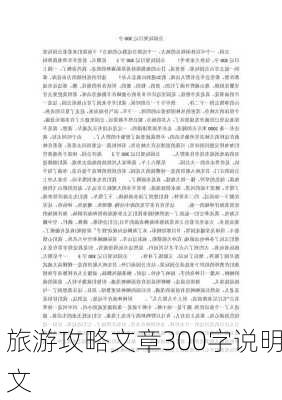 旅游攻略文章300字说明文