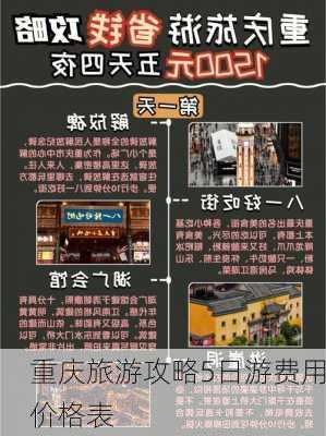 重庆旅游攻略5日游费用价格表