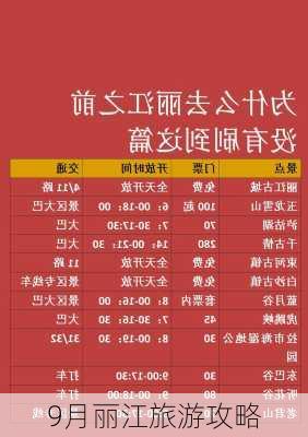 9月丽江旅游攻略